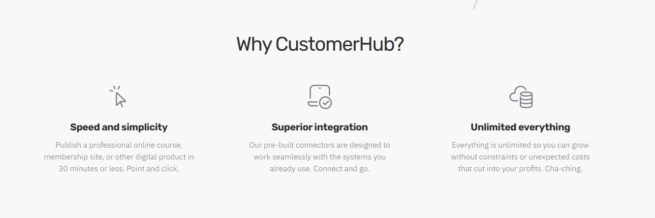Customerhub features